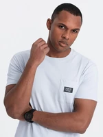 Ombre Men's casual t-shirt with patch pocket - blue