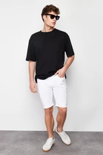 Trendyol biele pravidelné elastické džínsové šortky