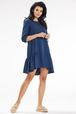 Awama Woman's Dress A648 Navy Blue