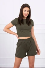 Cotton set with khaki shorts