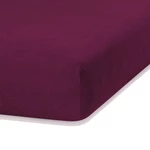 Tmavofialová elastická plachta s vysokým podielom bavlny AmeliaHome Ruby, 200 x 80-90 cm