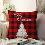 Vianočná žinylková obliečka na vankúš Minimalist Cushion Covers Christmas Tartan, 55 x 55 cm