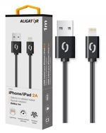 Datový kabel ALIGATOR 2A iPhone lightning 1m, Black