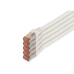 Digitus DK-1644-100-WH-5 RJ45 sieťové káble, prepojovacie káble CAT 6 S/FTP 10.00 m biela fóliové tienenie, kompletné ti