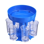 6 Shot Glass Dispenser with 6 Cups Hanging Holder Stand Rack Carrier Caddy Liquor Dispenser Gifts Drinking Games for Bar