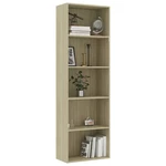 5-Tier Book Cabinet Sonoma Oak 23.6"x11.8"x74.4" Chipboard