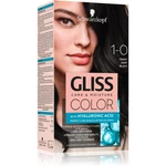 Schwarzkopf Gliss Color permanentná farba na vlasy odtieň 1-0 Deep Black 2x60 ml