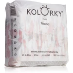 Kolorky Day Flowers jednorazové EKO plienky veľkosť M 5-8 Kg 21 ks