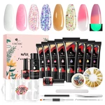 8 Colors Nail Extension Kit Quick Builder Luminous UV Gel Nail Art for Beginners DIY Tool