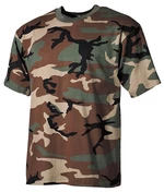 Bavlněné tričko US army MFH® s krátkým rukávem - woodland (Barva: US woodland, Velikost: L)