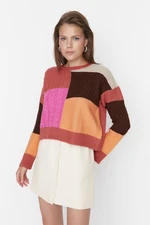 Trendyol Orange Knit Detailní pletený svetr