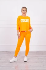 Set with orange neon Queen print