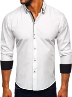 Bílá pánská elegantní košile s dlouhým rukávem Bolf 6929-A