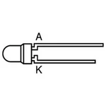 LED dioda s vývody, L934YC, 20 mA, 3 mm, 2,1 V, 50 °, 10 mcd, žlutá