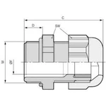 Kabelová průchodka LAPP SKINTOP® K-M 63X1,5 ATEX PLUS BK 54115270 polyamid, délka závitu 12 mm, černá (RAL 9005), 5 ks