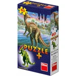 Dino Puzzle Dinosaurus s figúrkou 60 dielikov Parasaurolophus