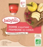 BABYBIO Jablko a malina 4 x 90 g