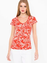 Red patterned T-shirt CAMAIEU - Women