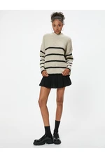 Koton KT - Crew Neck Knitwear Sweater Textured Stripe Pattern