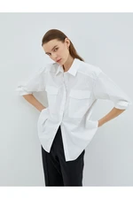 Koton Oversize Cotton Shirt with Pocket Detail