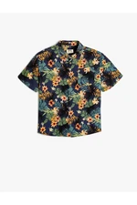 Koton Floral Viscose Shirt Short Sleeve One Pocket