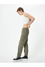 Koton Cargo Jogger Trousers Chain Detail High Waist Cotton