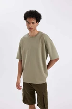 DEFACTO Oversize Wide Cut Crew Neck Heavy Fabric Short Sleeve Basic T-Shirt