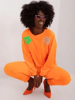 Fluooorange velour set with trousers