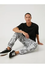 Koton Shawl Patterned Sweatpants Tie Waist Pocket Detailed