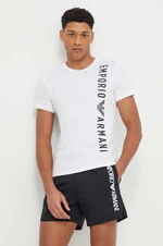 Bavlnené tričko Emporio Armani Underwear pánsky, biela farba, s potlačou, 211818 4R479