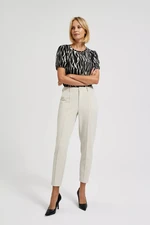 Elegant women's trousers in beige color