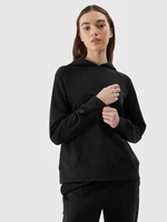 Women's sweatshirt without fastening and hooded 4F - black