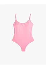 Koton Basic Swimsuit Strappy U-Neck Covered