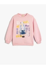 Koton Anime Printed Sweatshirt Ribbed Long Sleeve Crew Neck