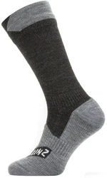 Sealskinz Waterproof All Weather Mid Length Sock Black/Grey Marl XL Calzini ciclismo