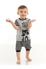 Denokids Raccoon Baby Boy T-shirt Capri Shorts Set