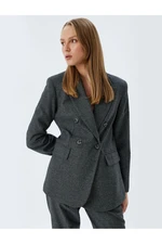 Koton Pocket Buttoned Double Breasted Oversize Blazer Jacket