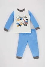 DEFACTO Baby Boy Vehicle Printed Long Sleeve 2-Piece Pajama Set