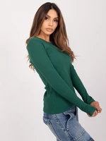 Navy green basic striped blouse