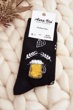 Men's Patterned Socks Beer Black