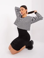 Black and white basic set with ribbed dress