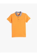 Koton Polo-Neck T-Shirt Short Sleeved One Pocket Detailed Cotton.