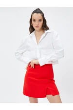 Koton Crop Shirt with Pocket Detailed Long Sleeve