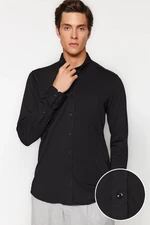 Trendyol Black Slim Fit Comfortable Flexible Button Collar Basic Shirt