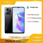 Global Version HONOR X7a Smartphone 5330mAh 128GB Android 12 4G Mobile Phones 50MP Quad Camera 22.5W Super Charge Cellphone