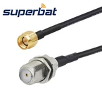 Superbat F Female to SMA Male Straight Crimp RG174 15cm Pigtail Cable RF Coaxial Jumper Cable Assembly