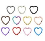 Key Ring Heart Shape Metal Key Split Ring Keychain Crafts Jump Ring Leather Craft for Key Chains Jewelry Making 12 PCS