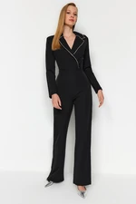 Trendyol Black Window/Cut Out Shiny Stone Jumpsuit