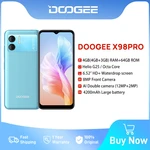 DOOGEE X98 Pro 6.52 Inch HD Display 4GB 64GB Helio G25 Octa Core 12MP AI Double Camera 8MP Front 4200mAh Battery Face Unlock