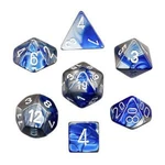 Sada kostek Chessex Gemini Blue-Steel/White Polyhedral 7-Die Set